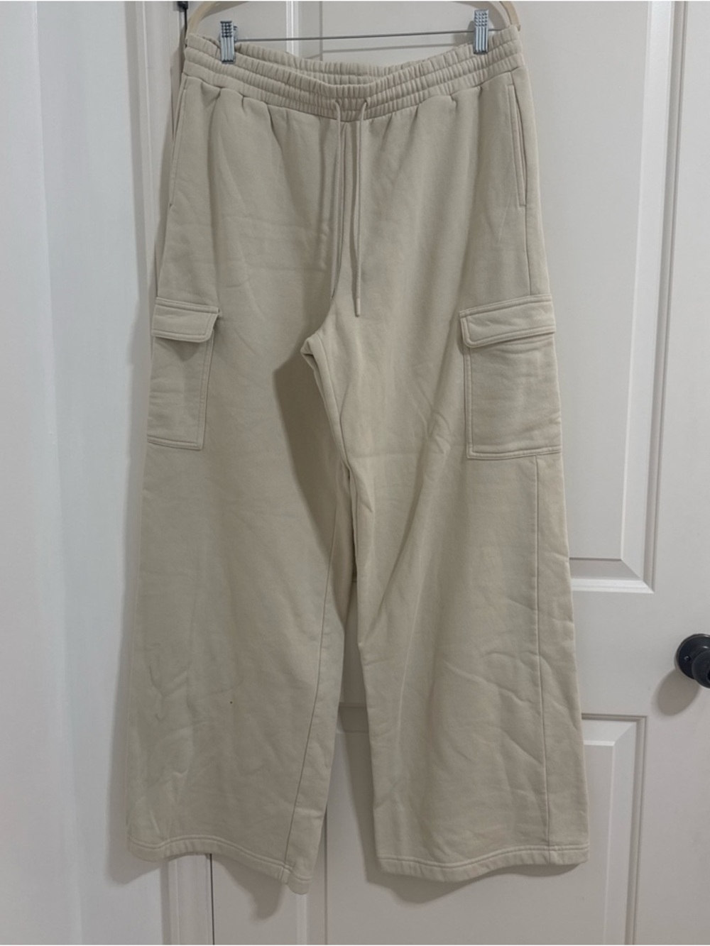 Nordstrom Beige Cargo Sweatpants - Wide-Leg Joggers